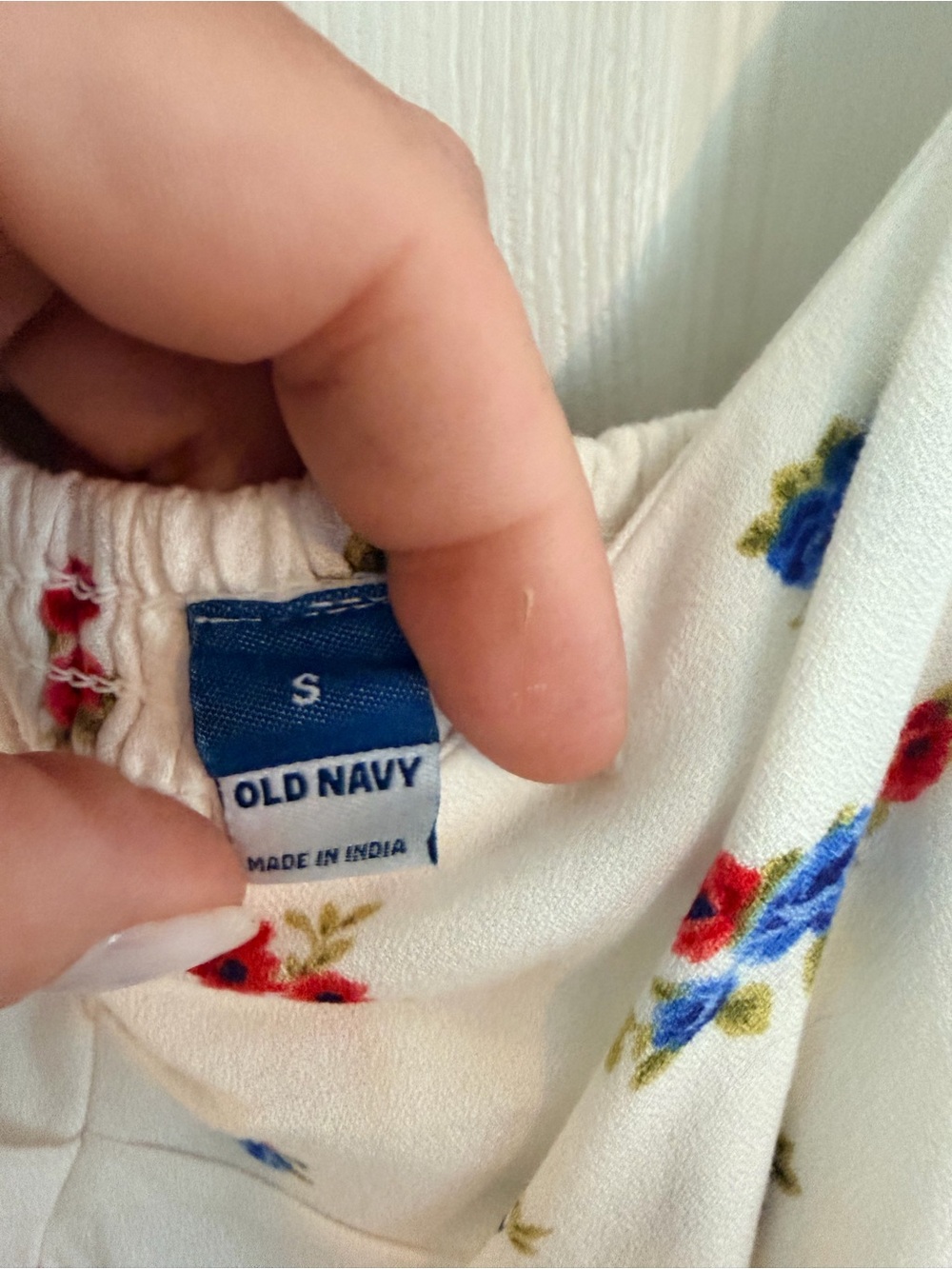 Old Navy White Floral Neck Sundress with Red & Blue Flowers - Picture 4 of 4